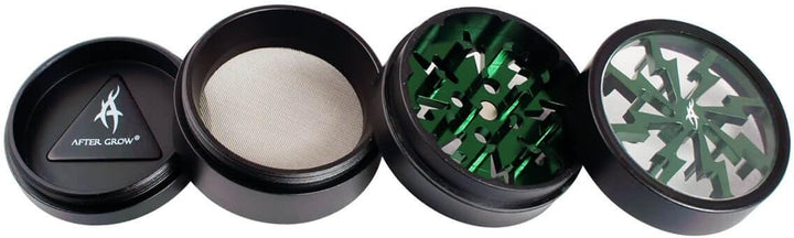 thorinder 50 mm Mini Kräutermühle 4 Stück Farbe grün Crusher Premium Qualität Aluminium mit Pollen C