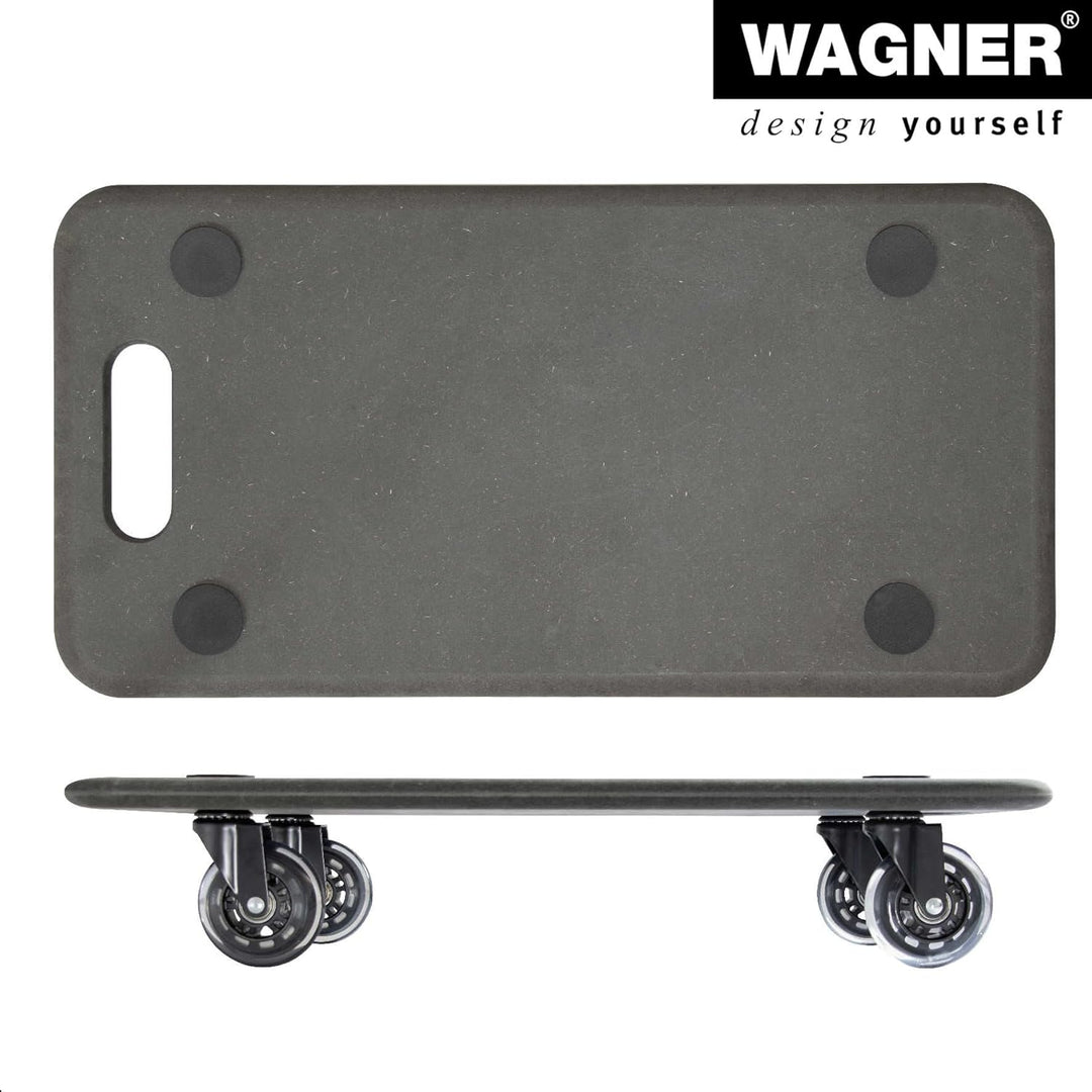 WAGNER Transportroller Transporthilfe I Plattformwagen schwarz für Möbel aus MDF I 57,5 x 30 x 11 cm