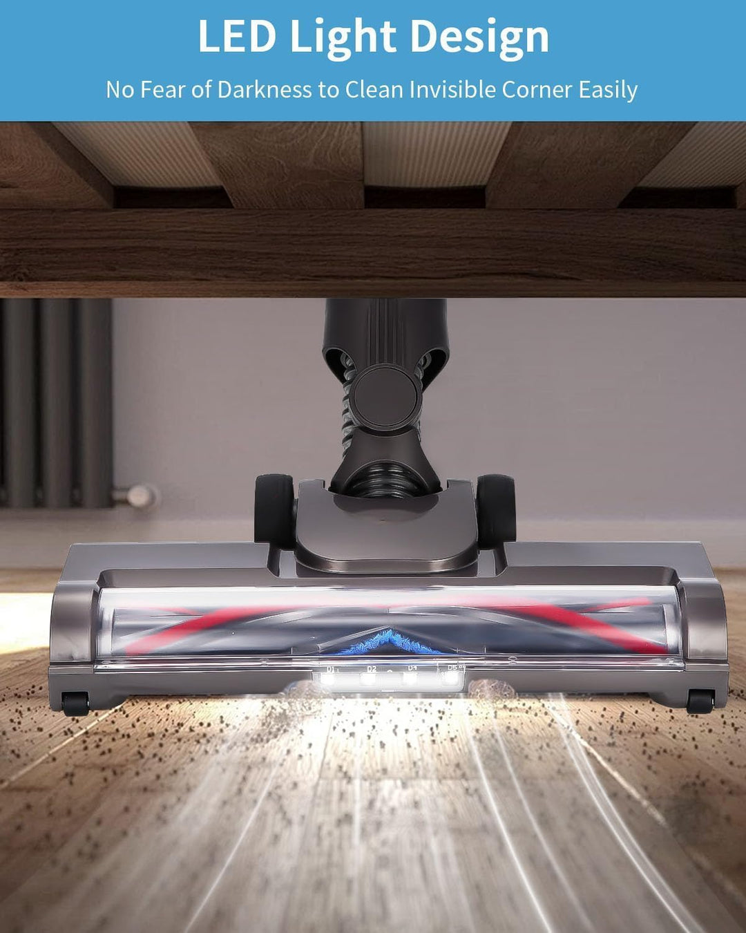 Bürste Kompatibel mit Dyson V7, V8, V10, V11, V15 Staubsauger, Ersatzbürste mit 4-LED Scheinwerfern,