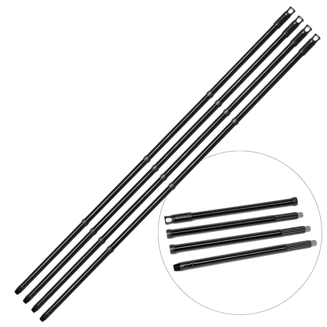 Novaliv 4X Vielseitiger Premium Schraub-Besenstiel 137 cm - 2,6 cm Stabil Langlebig Schwarz Verstell