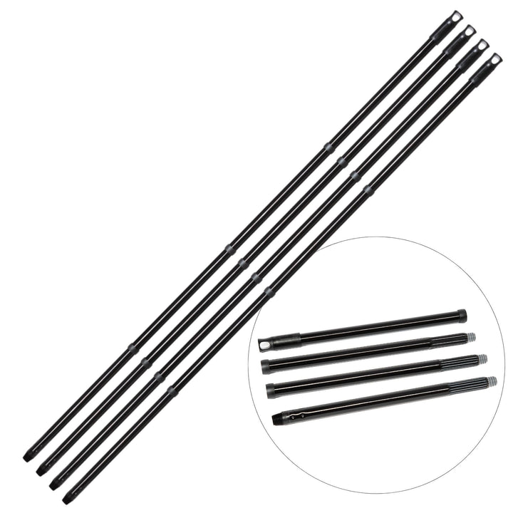 Novaliv 4X Vielseitiger Premium Schraub-Besenstiel 137 cm - 2,6 cm Stabil Langlebig Schwarz Verstell