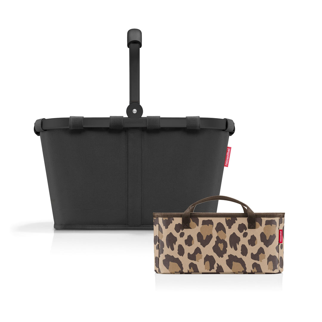 reisenthel Carrybag Black/Black + Organizer Leo Macchiato - Funktionaler Taschen-Organizer: Für noch