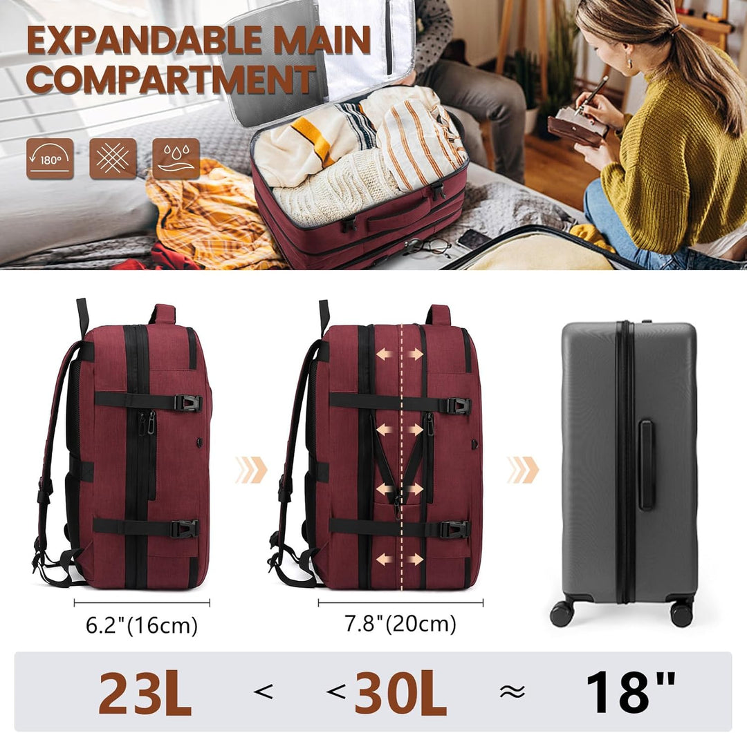 LOVEVOOK Handgepäck Rucksack Flugzeug, 15,6 Zoll Reiserucksack Herren Damen Kofferrucksack mit Lapto