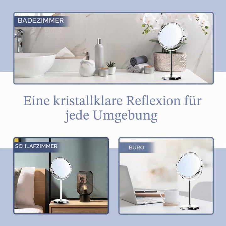 Mirrorvana Spiegel mit 10-facher Vergrösserung, runder Spiegel für Badezimmer, Tischspiegel für Make
