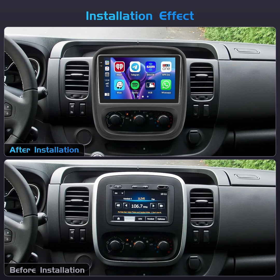 Inefala 4+128G Autoradio für Renault Trafic 3 2014-2021/Opel Vivaro B 2014-2019 Android 15 mit 9&
