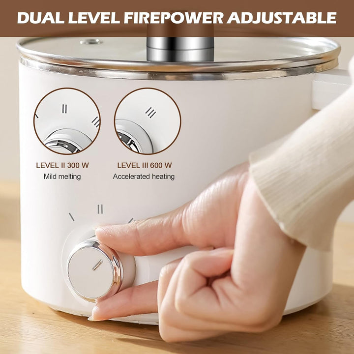 SUNOYA Wachsschmelzer 1,7L, Elektrischer Wachsschmelztopf mit Doppelwand-Design, Schmelztopf mit 2 H