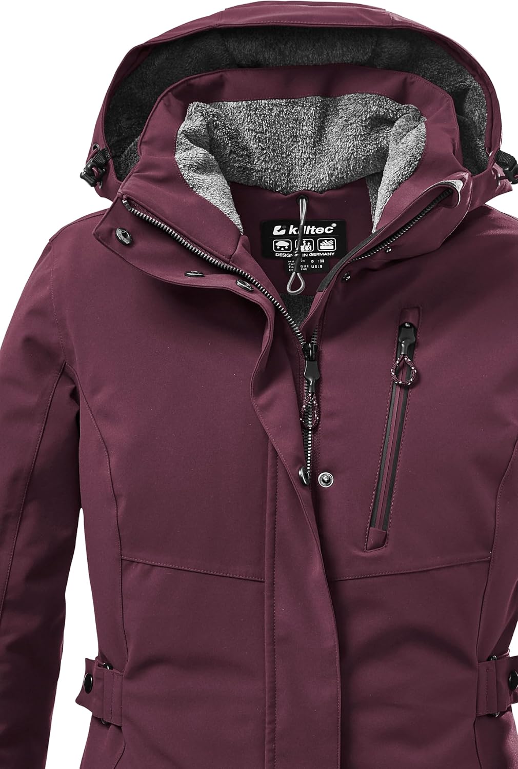 Killtec Damen Kow 165 Wmn Prk Funktionsparka/Parka mit abzippbarer Kapuze 42 dunkelpflaume, 42 dunke