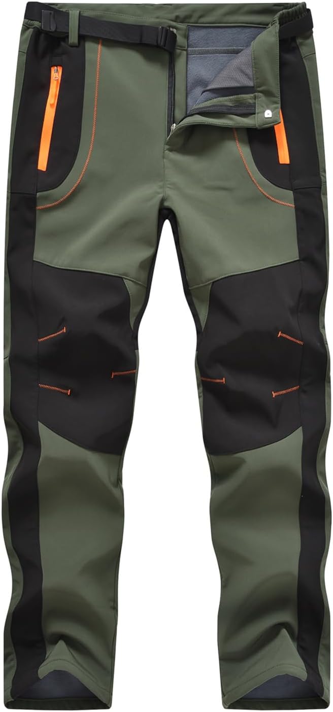 donhobo Herren Wanderhose Gefüttert Winterhose Wasserdicht Winddicht Warm Verdickte Softshellhose Ou