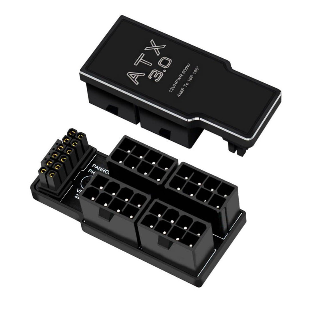 chenyang ATX 8Pin 4 Port zu 12VHPWR ATX3.0 PCI-E 5.0 16Pin Power Modular Adapter 90 Grad UP abgewink