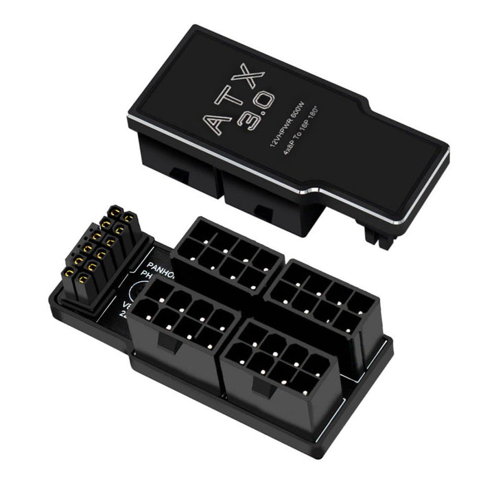 chenyang ATX 8Pin 4 Port zu 12VHPWR ATX3.0 PCI-E 5.0 16Pin Power Modular Adapter 90 Grad UP abgewink