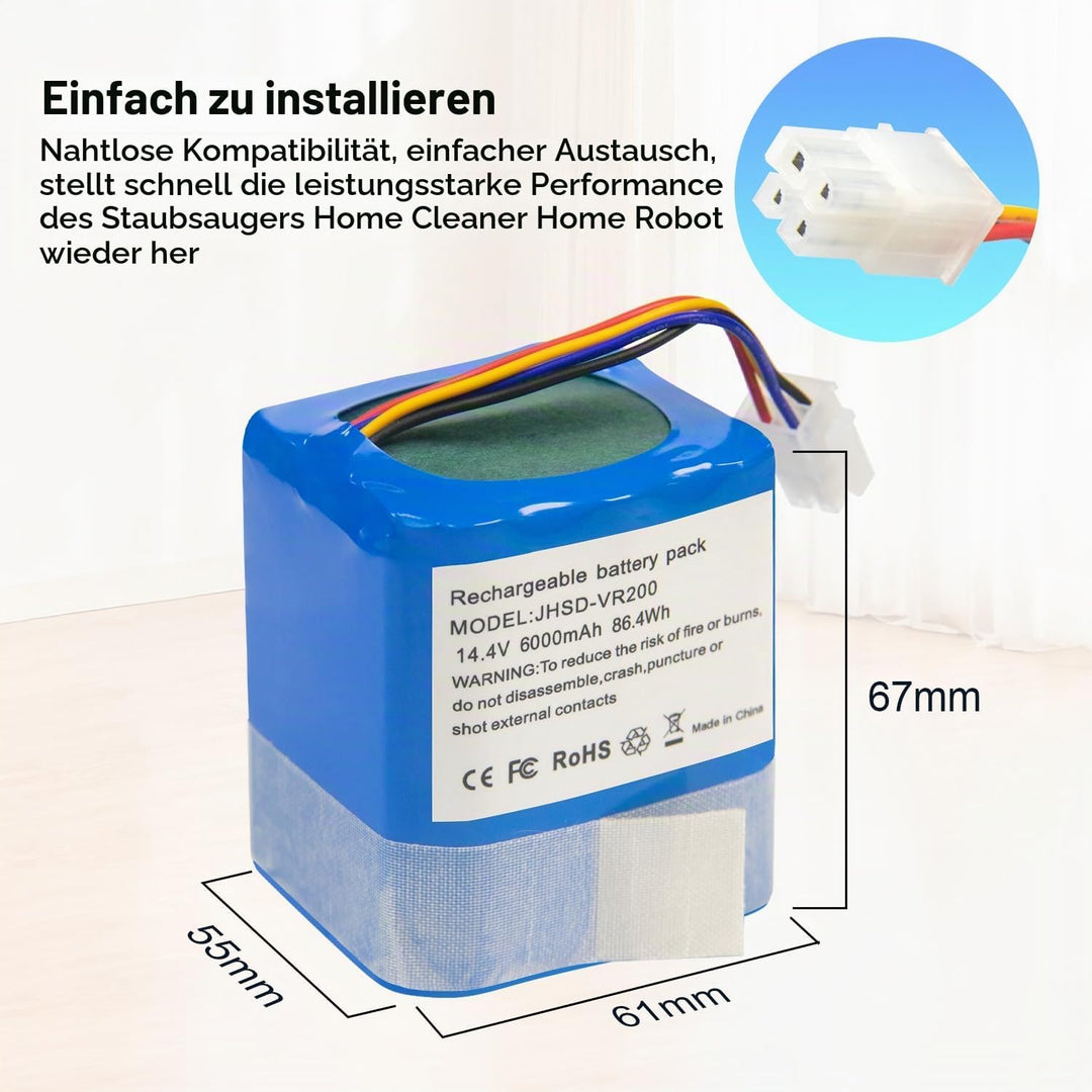 METACUCU 6000mAh Akku kompatibel mit Vorwerk Kobold VR200 Staubsauger Home Cleaner Heimroboter