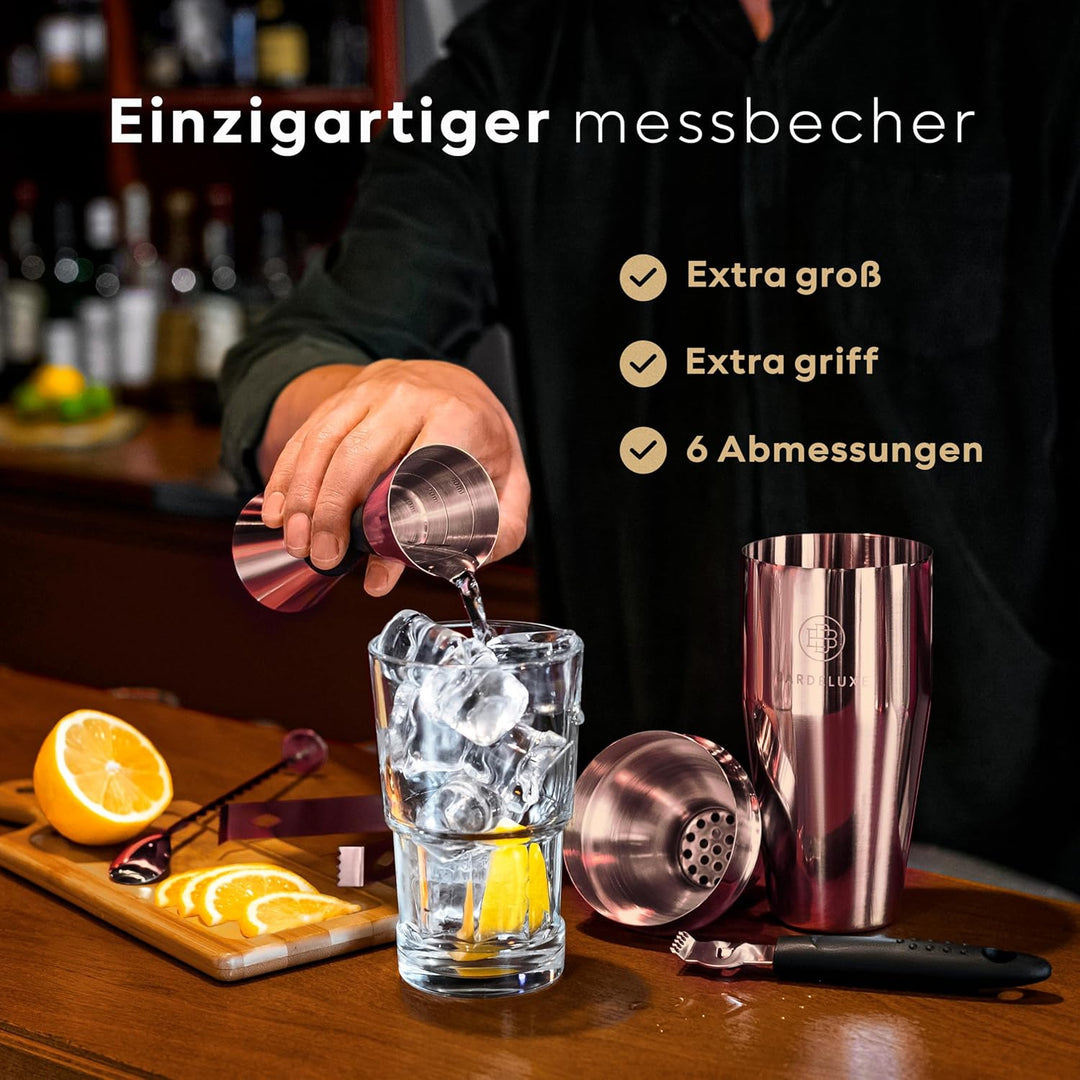 BarDeluxe® Cocktail Set 12-teilig, Barkeeper Set, Cocktail Mixer Set | 750ml Cocktailshaker Edelstah