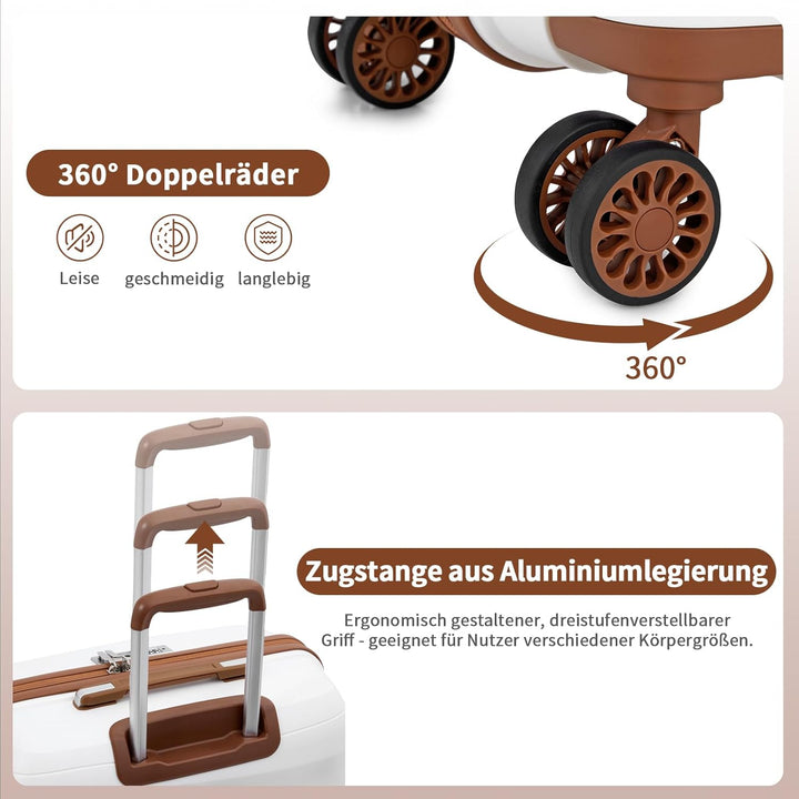 KONO Gross Koffer 75cm Leicht Reisekoffer aus Polypropylen Hartschale Koffer mit 4 Rollen und TSA Sc