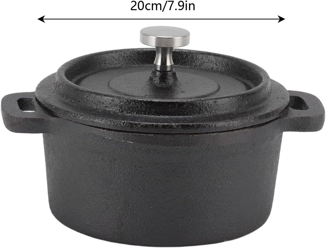 Dutch Oven, antihaftbeschichtete flache Gusseisenpfanne, traditioneller Stil, verdickter, ergonomisc