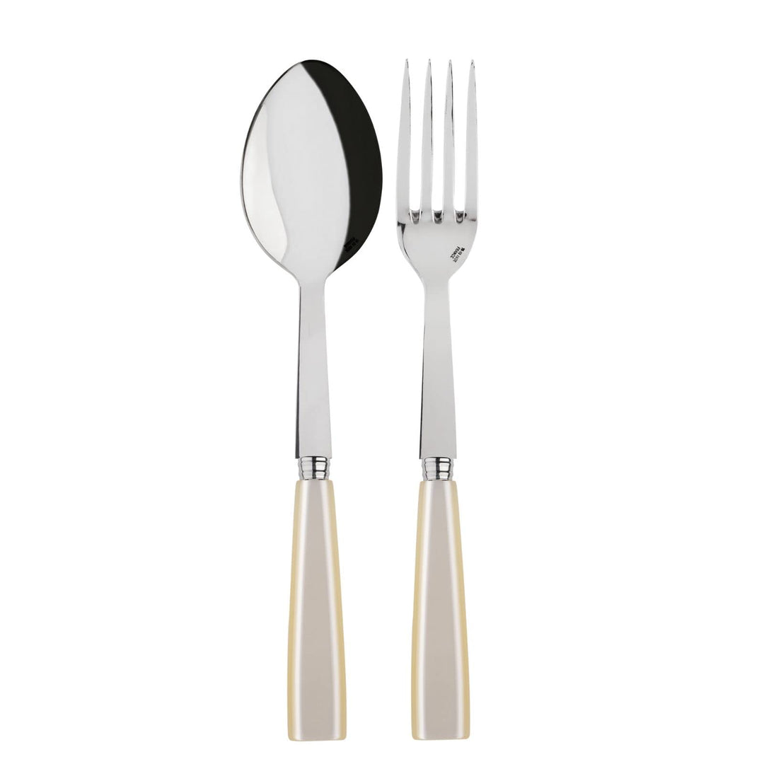 SABRE PARIS - Servierbesteck, 2-teilig - Icon - Grosse Gabel & Servierlöffel - Edelstahl & Acryl - S