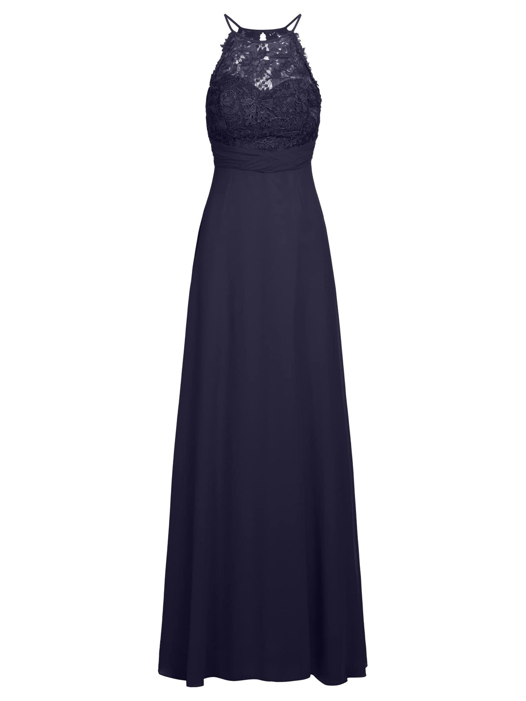Damen Apart Abendkleid aus Chiffon und Spitze Special Occasion Dress L Dunkelblau, L Dunkelblau