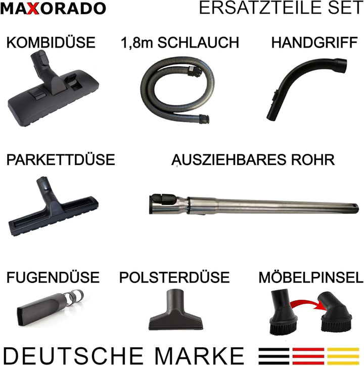 Kombidüse + Rohr + Handgriff + Schlauch + Düsen Ersatzteile Set Zubehör kompatibel mit Miele Complet