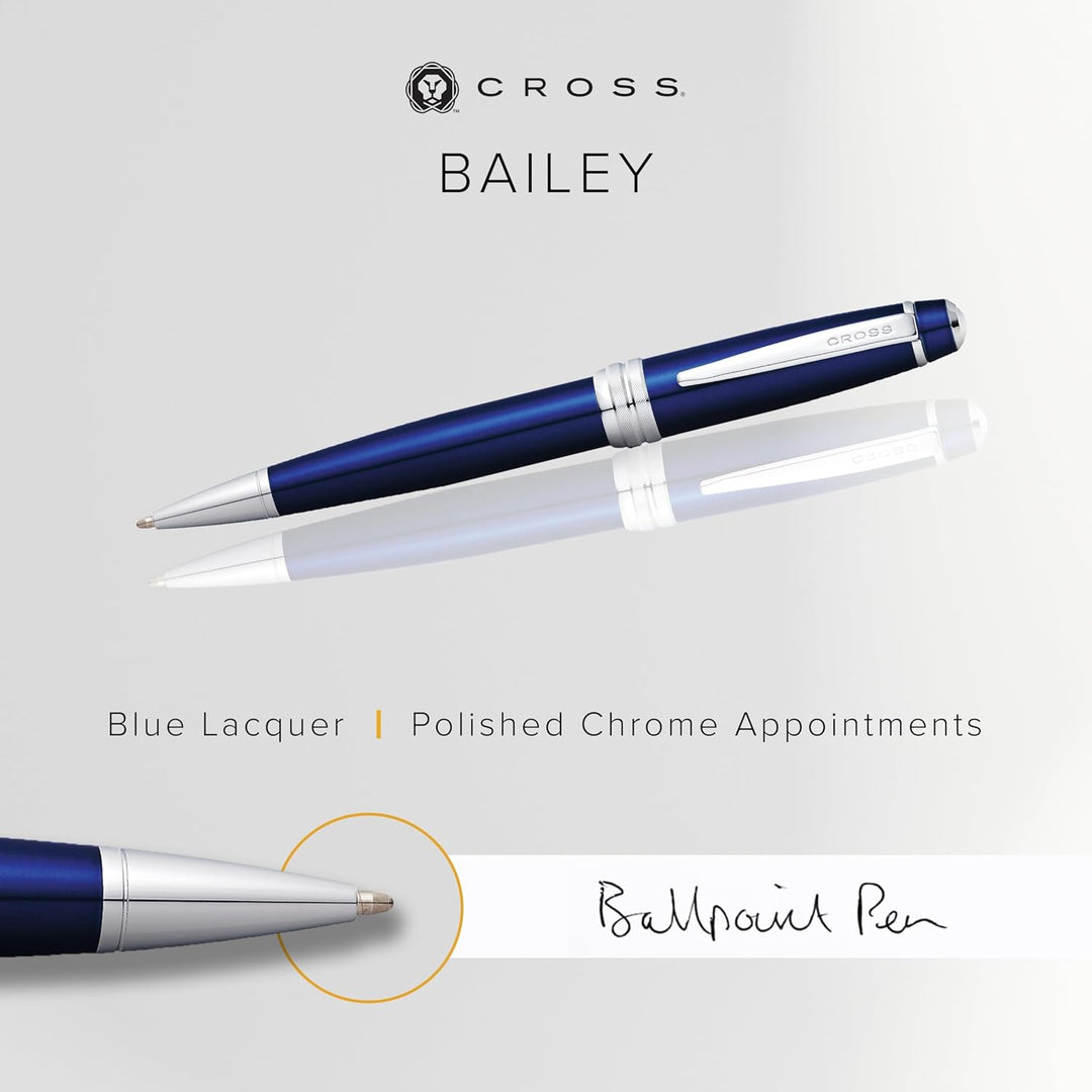 Cross Bailey Kugelschreiber (Drehmechanik, Schreibfarbe schwarz, Strichstärke M) Blau-Lack Blau-Lack