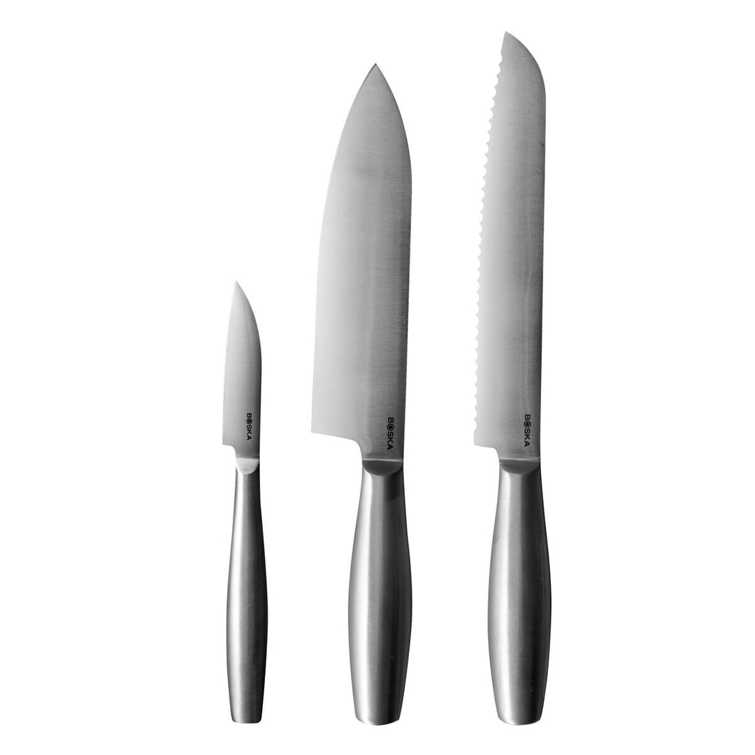 BOSKA Küchenmesser Copenhagen / 3er-Set/Für jede Art von Lebensmitteln/Einzigartiges Design/Spülmasc