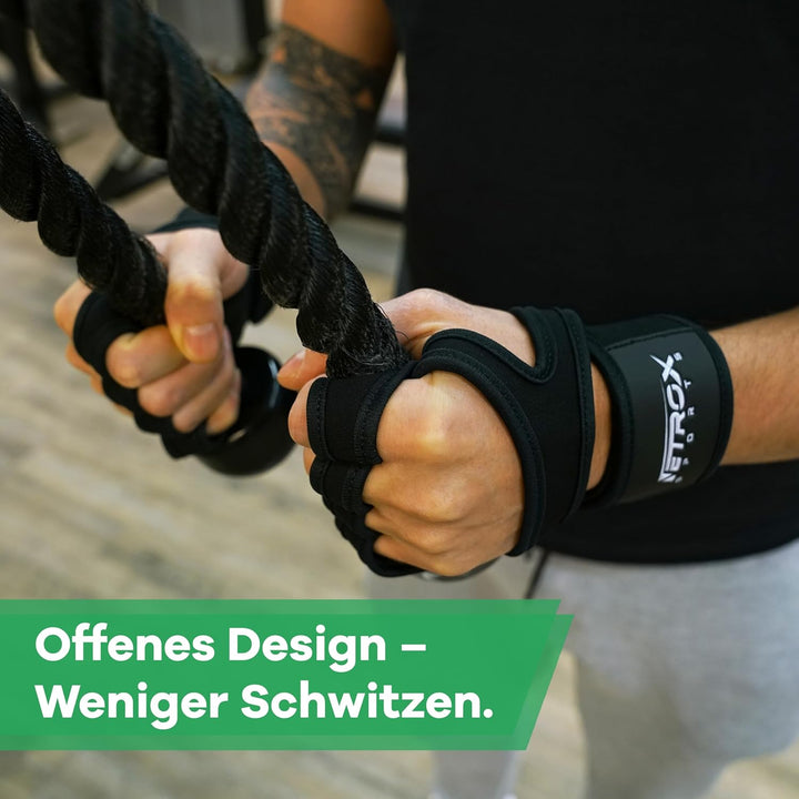 NetroxSports - Trainingshandschuhe mit Handgelenkbandage für Krafttraining Kraftsport - Fitness Hand