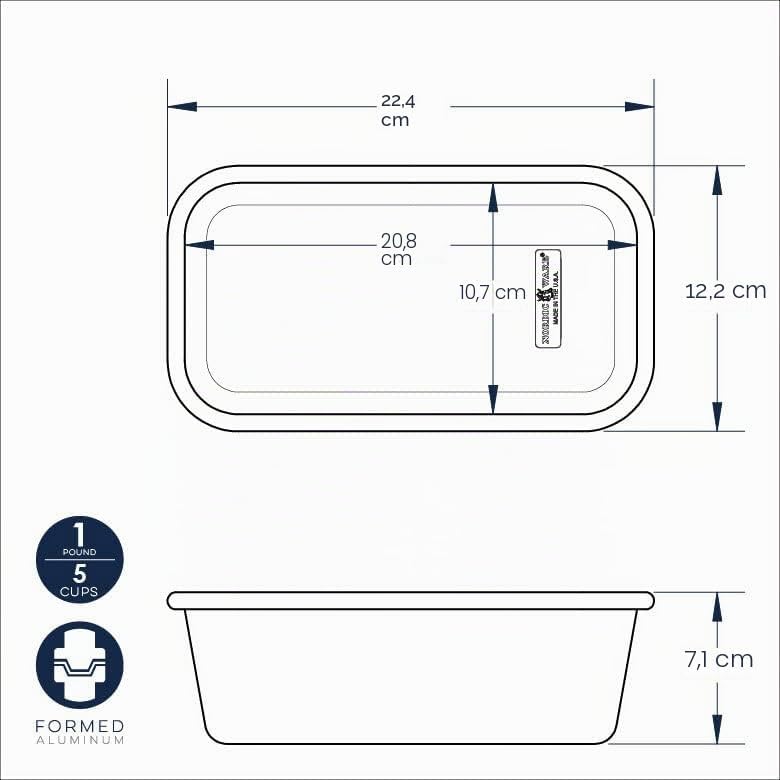 Nordic Ware Naturals 0,5 kg Kastenform aus natürlichem Aluminium mit überlegener Wärmeleitfähigkeit,