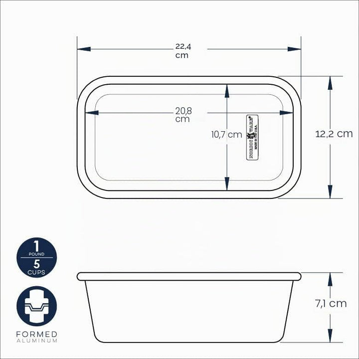 Nordic Ware Naturals 0,5 kg Kastenform aus natürlichem Aluminium mit überlegener Wärmeleitfähigkeit,