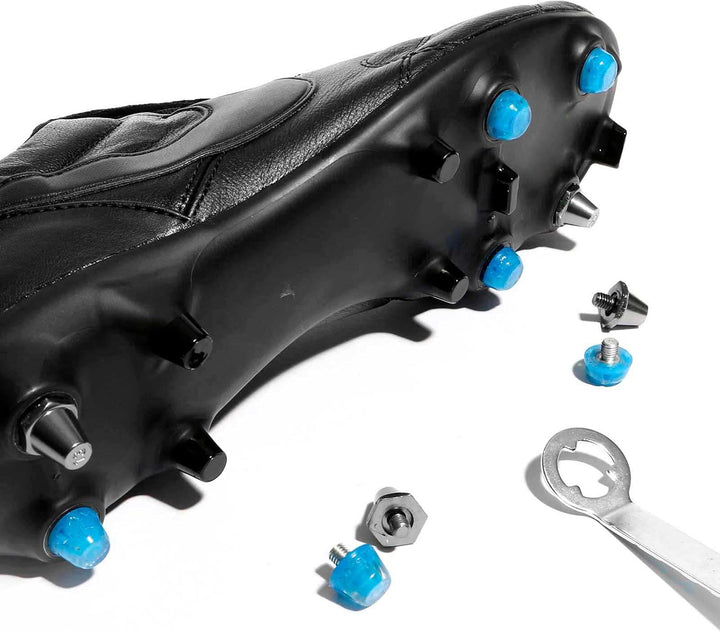 12 Tacos Fussballersatzteile aus Gummi für Fussballstiefel blau durchscheinend, blau durchscheinend