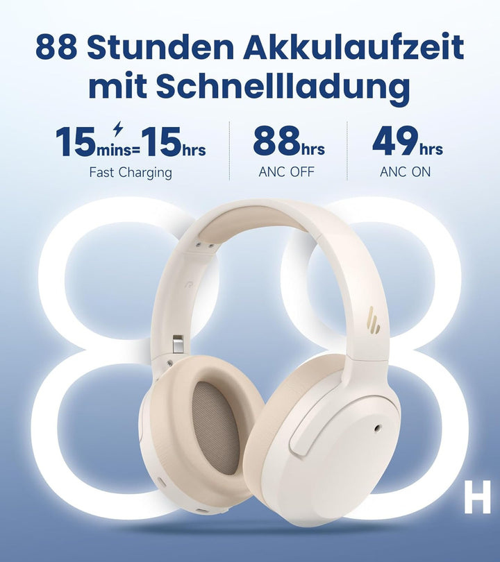 Edifier W820NB Plus Gen 2 Faltbarer Bluetooth V6.1 Over-Ear-Kopfhörer mit -49 dB Geräuschunterdrücku