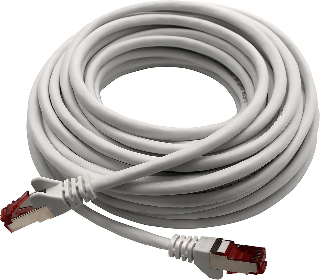 1aTTack.de 5x 10m - Cat 6 Netzwerk-Kabel Patch-Kabel Cat6 RJ45 SFTP - Weiss 10,0 Meter Weiss, 10,0 M