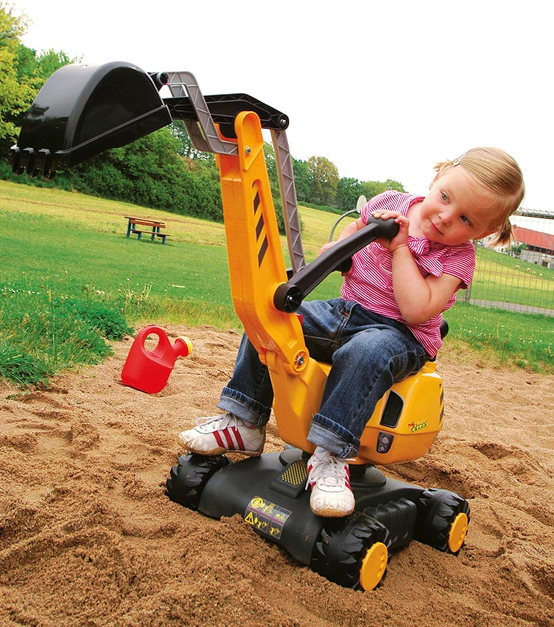 Rolly Toys Baustellenset mit rollyDigger und Sicherheits-Zubehör (Set mit Bagger, 3 Leitbaken, 4 Pyl