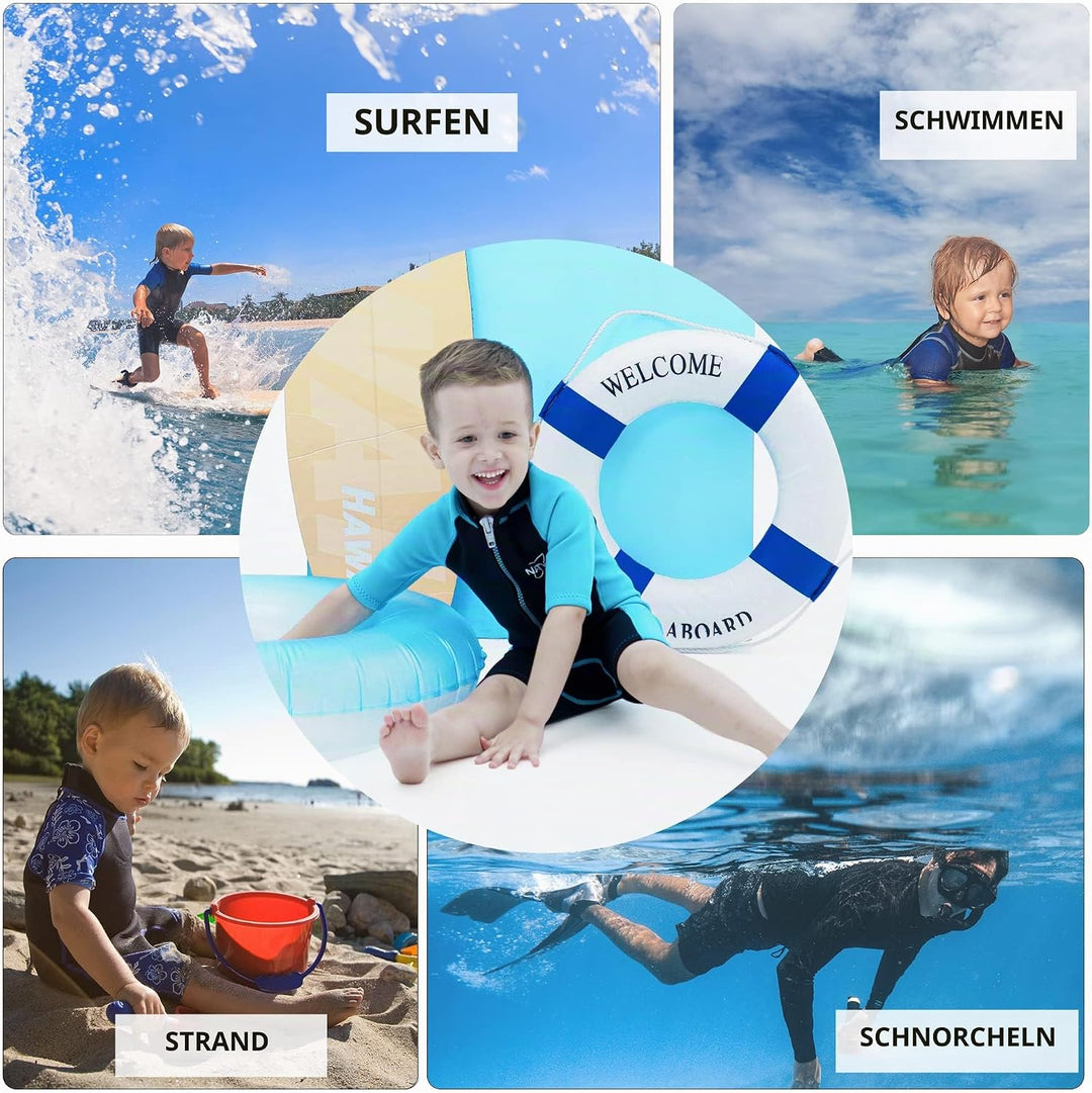 NATYFLY Kids Shorty Neoprenanzug 2.5mm Kinder Neopren Thermal Badeanzug UV-Schutz Badeanzüge für Mäd