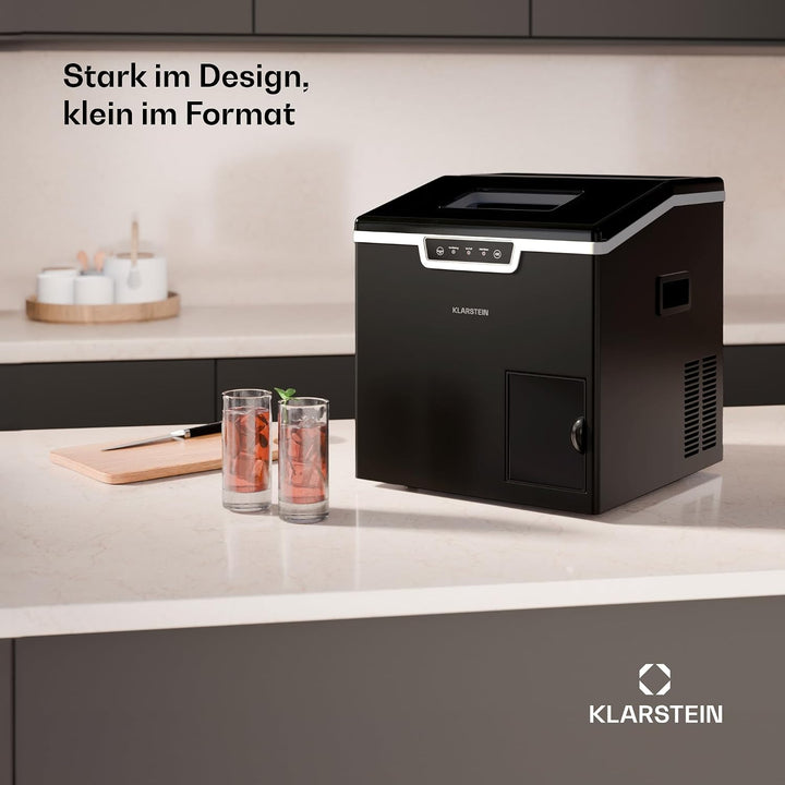 Klarstein Eiswürfelmaschine Icefestival Cube – 20 kg/24 h Eiswürfelbereiter, 400 W, Eiswürfel &amp; Geri