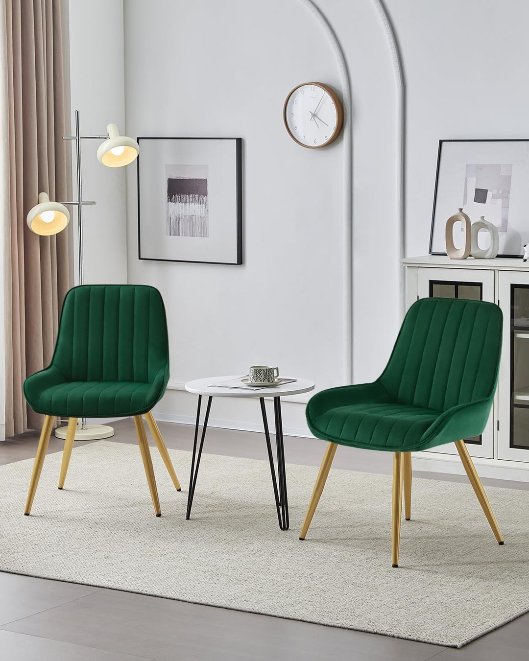 Lestarain 2 Stücke Esszimmerstuhl, Retro Küchenstuhl Wohnzimmerstuhl Sitzfläche Aus Samt Retrostuhl