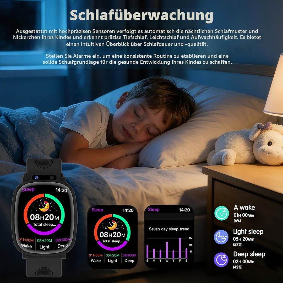 Smartwatch Kinder für Mädchen Jungen Geschenk mit 1,9" Gesicht 18 Spiel, Smart Watch Geburtstag Gesc
