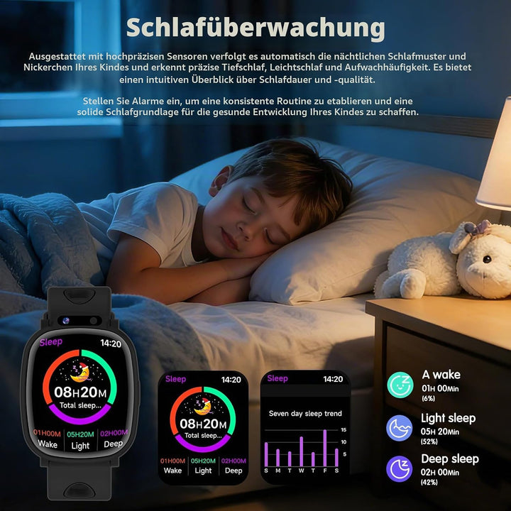 Smartwatch Kinder für Mädchen Jungen Geschenk mit 1,9" Gesicht 18 Spiel, Smart Watch Geburtstag Gesc
