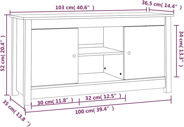 Tidyard TV-Schrank Lowboard TV Möbel Sideboard Fernsehtisch Fernsehschrank mit seinen 4 Fächern und