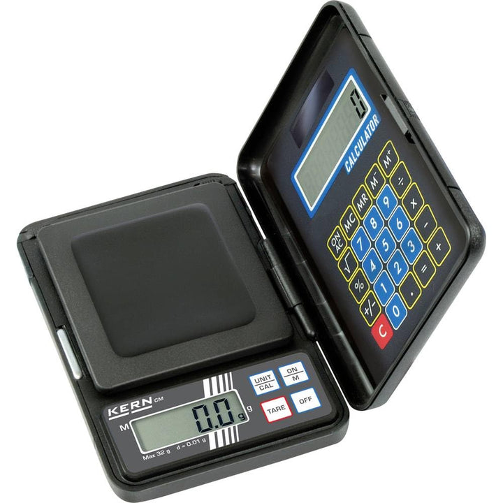 KERN Taschenwaage CM 320-1N (Wägebereich max. 320 g, Ablesbarkeit 0,1 g, mit integriertem Taschenrec