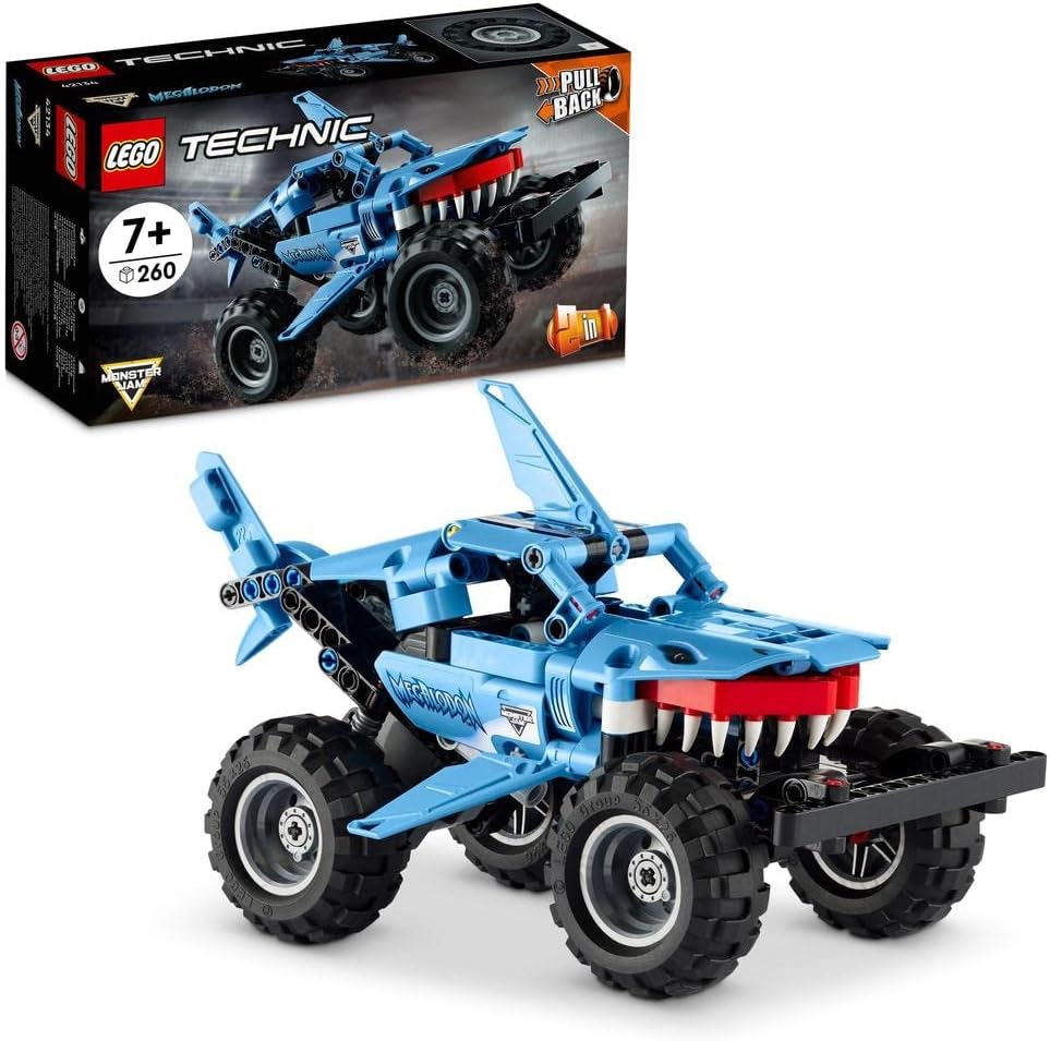 LEGO 42134 Technic Monster Jam Megalodon Modellbausatz, 2in1 Monster Truck im Hai-Design, Spielzeug-