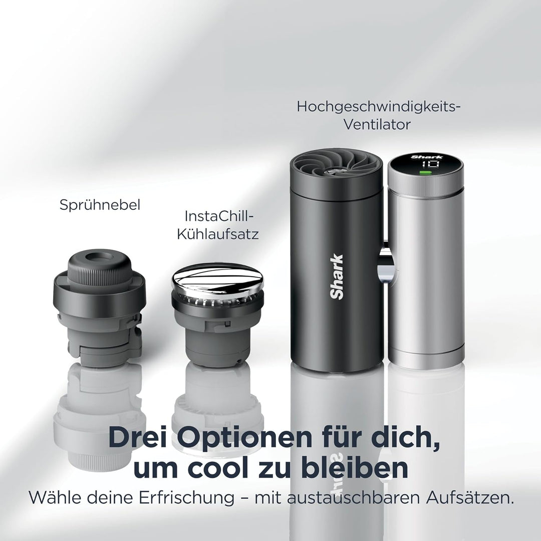 Shark ChillPill 3-in-1-Hochgeschwindigkeits-Handventilator-, Sprühnebel- und InstaChill-System, mit