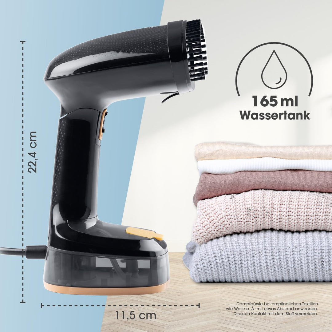 CLEANmaxx Dampfglätter für Kleidung | Mit 2in1 Funktion - glättet & frischt Klamotten auf | Kompakte