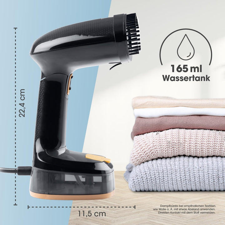 CLEANmaxx Dampfglätter für Kleidung | Mit 2in1 Funktion - glättet & frischt Klamotten auf | Kompakte