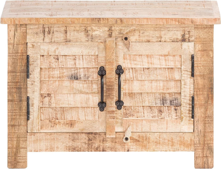 Woodkings® Flurbank Caribou massiv Holz Sitzbank Holzbank Sitzkommode Schuhbank Garderoben Flurmöbel