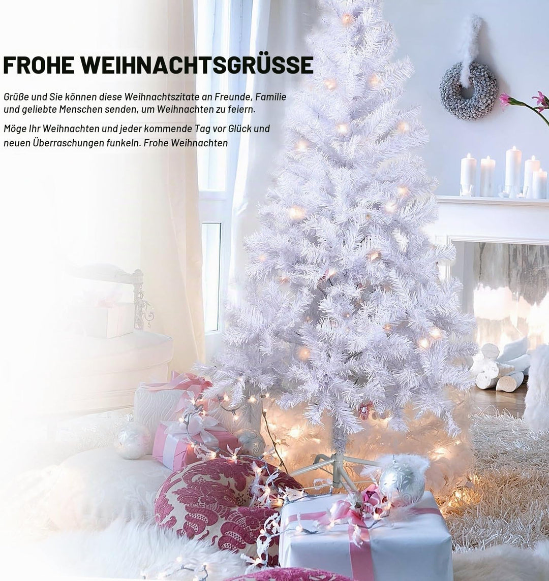 SOLAGUA NAVIDAD Künstlicher Weihnachtsbaum, Lametta-Blatt-Tanne 120–210cm Bäume mit Metallunterstütz