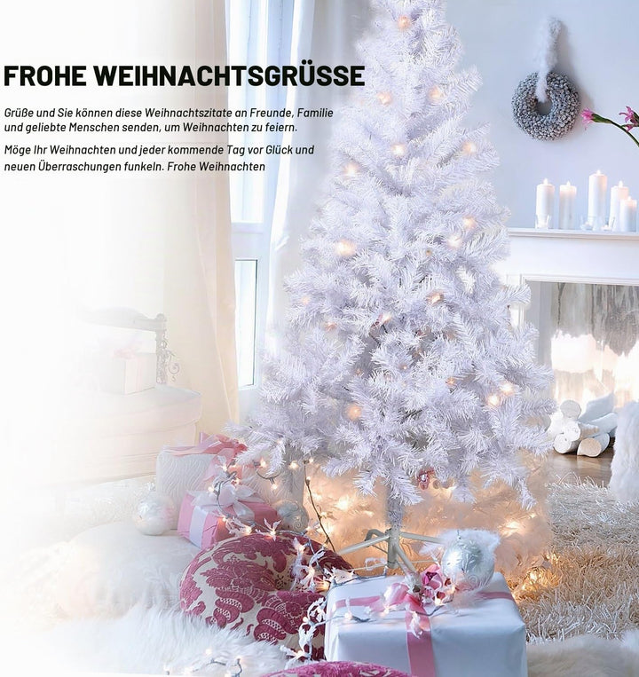 SOLAGUA NAVIDAD Künstlicher Weihnachtsbaum, Lametta-Blatt-Tanne 120–210cm Bäume mit Metallunterstütz