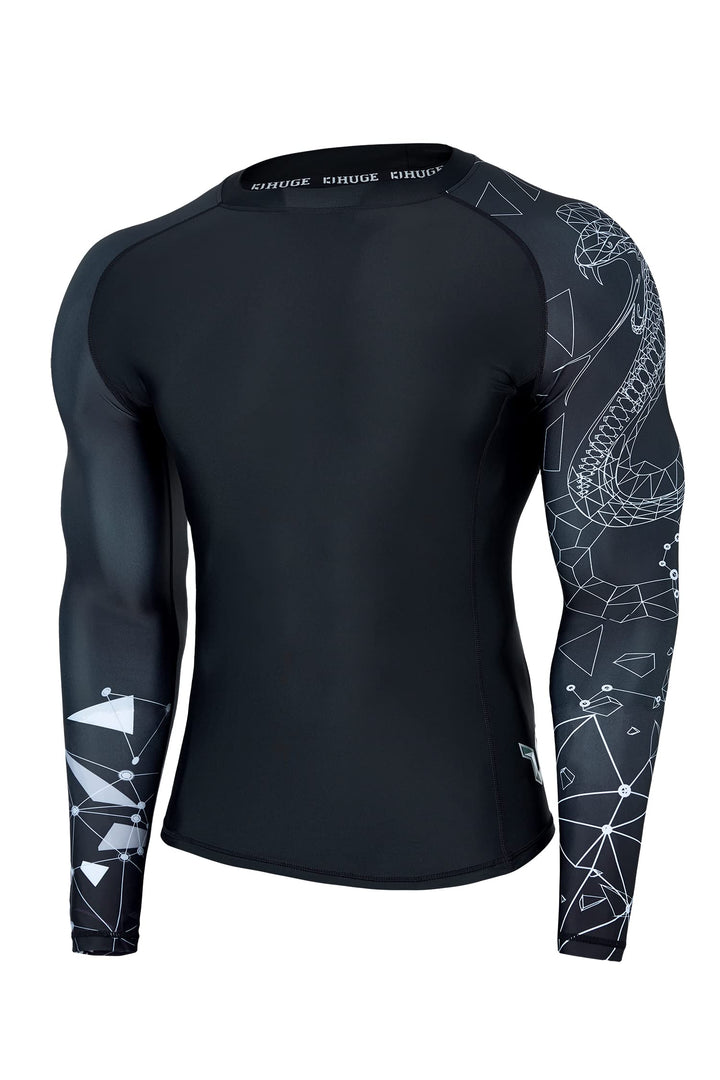 HUGE SPORTS Wildes Tier Rashguard Sonnenschutz Schnelltrocknend Kompression Schwimmshirt L Gefüttert