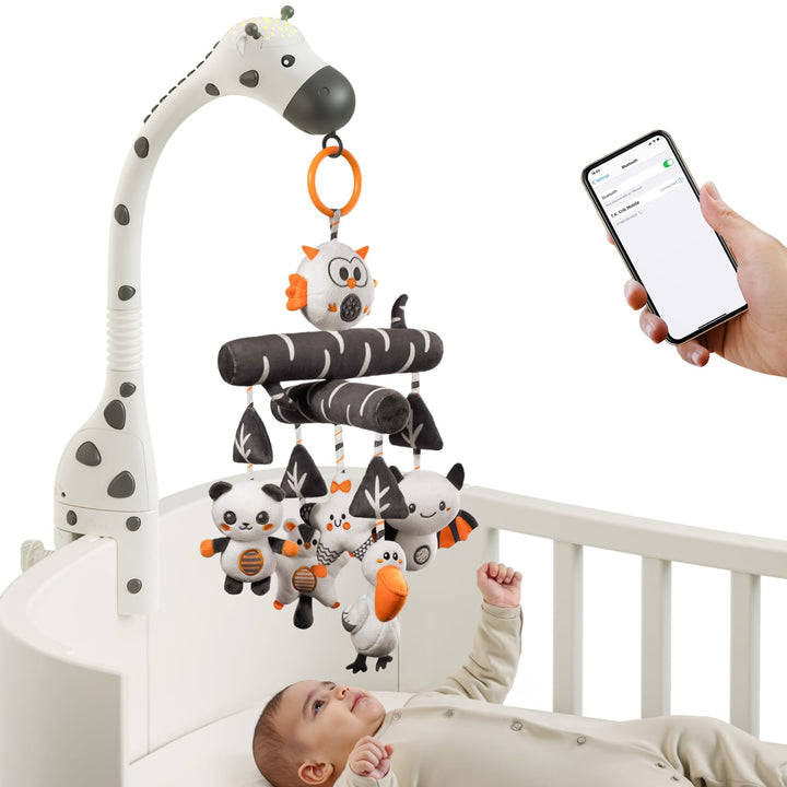 TUMAMA Mobile für Babybetten für Babys von 0 3 6 Monate, kontrastreiches Babybett-Spielzeug mit Nach