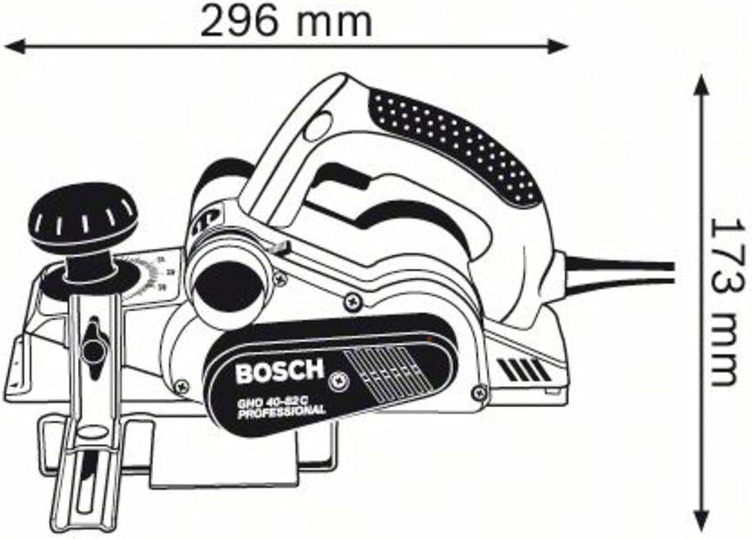 Bosch Professional Hobel GHO 40-82 C (850 Watt, inkl. Falztiefenanschlag, Parallelanschlag, Staubbeu