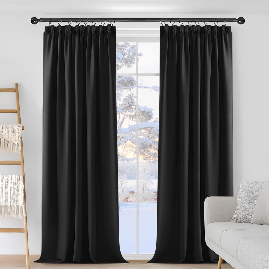 Deconovo Gardinen Vorhang Verdunkelungsgardinen mit Kräuselband Kinderzimmer, 138x117cm(HöhexBreite)