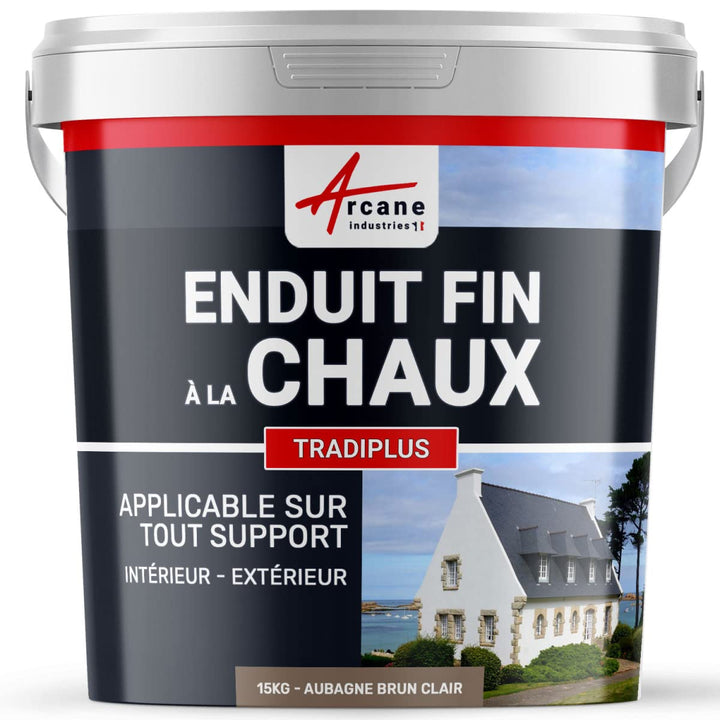 Kalkputz, fein: Deko drinnen und draussen - TRADIPLUS AUBAGNE - Hellbraun-15 kg (bis zu 14 m²) 15 kg