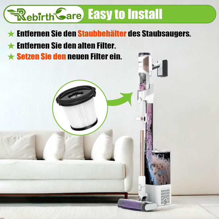 Rebirthcare IW3612EU Filter für Shark Detect Pro IW3611DE / IW3612EU / IW1611DE/ BU3521EU/ BU1120EU